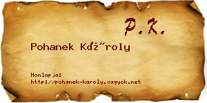 Pohanek Károly névjegykártya