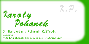 karoly pohanek business card